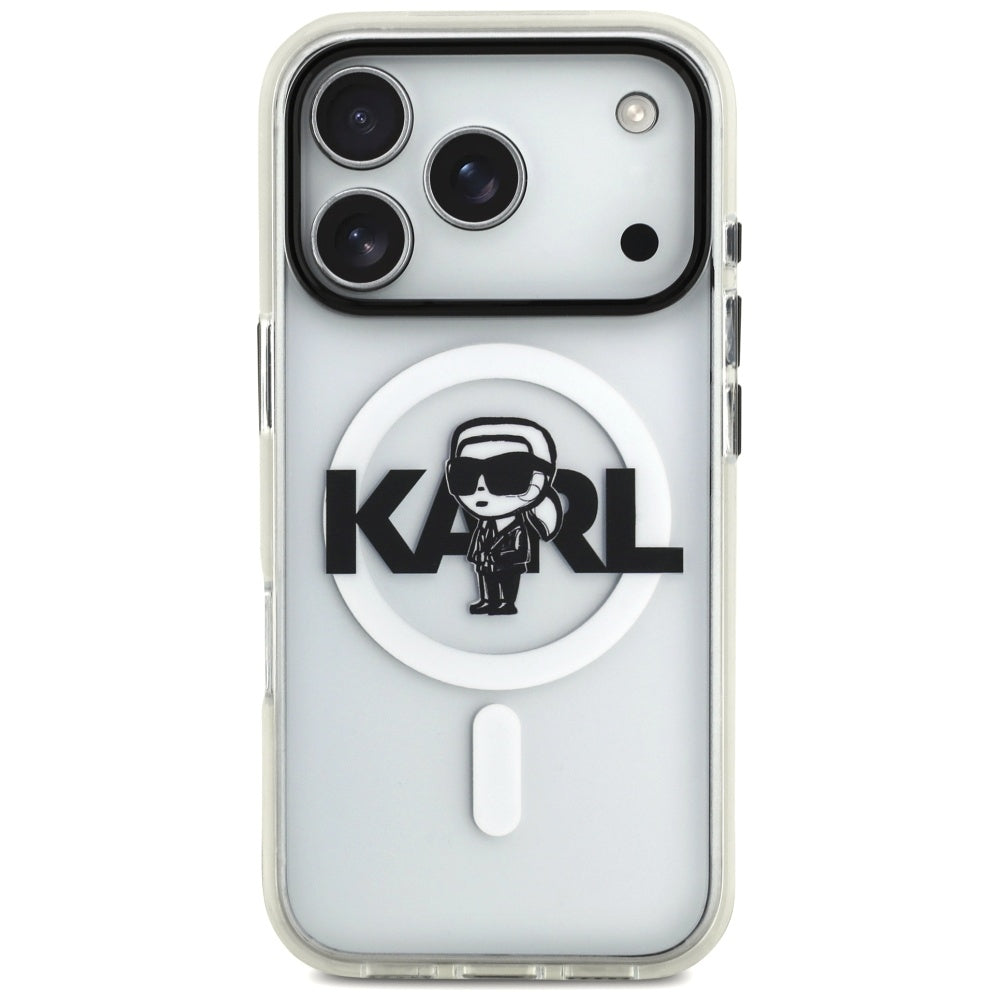 Etui MagSafe dla Apple iPhone 17 Pro, Karl Lagerfeld, IML Sketch Logo Karl, Przezroczyste