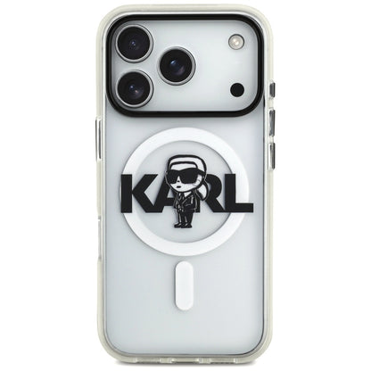 Etui MagSafe dla Apple iPhone 17 Pro, Karl Lagerfeld, IML Sketch Logo Karl, Przezroczyste