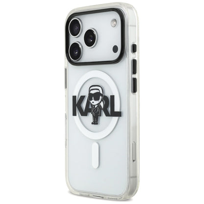 Etui MagSafe dla Apple iPhone 17 Pro, Karl Lagerfeld, IML Sketch Logo Karl, Przezroczyste