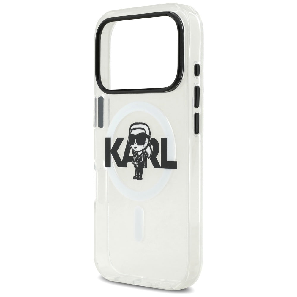 Etui MagSafe dla Apple iPhone 17 Pro, Karl Lagerfeld, IML Sketch Logo Karl, Przezroczyste