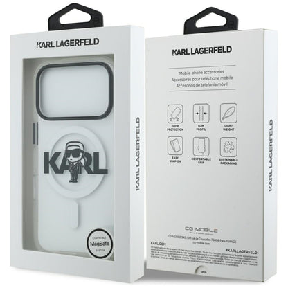 Etui MagSafe dla Apple iPhone 17 Pro, Karl Lagerfeld, IML Sketch Logo Karl, Przezroczyste