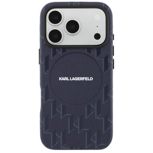 Etui MagSafe dla Apple iPhone 17 Pro, Karl Lagerfeld, logo KL Monogram, Niebieskie