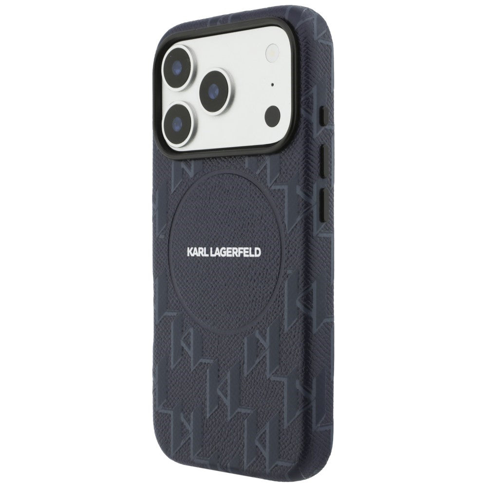 Etui MagSafe dla Apple iPhone 17 Pro, Karl Lagerfeld, logo KL Monogram, Niebieskie