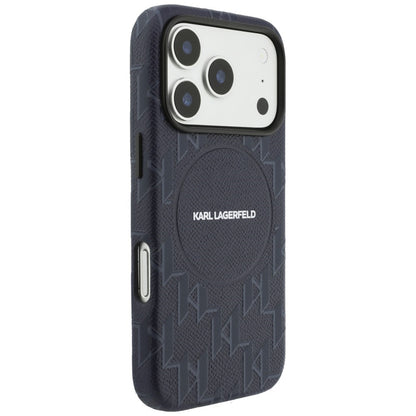 Etui MagSafe dla Apple iPhone 17 Pro, Karl Lagerfeld, logo KL Monogram, Niebieskie