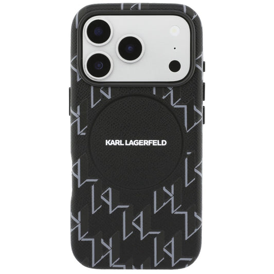 Etui MagSafe dla Apple iPhone 17 Pro, Karl Lagerfeld, logo KL Monogram, Czarne