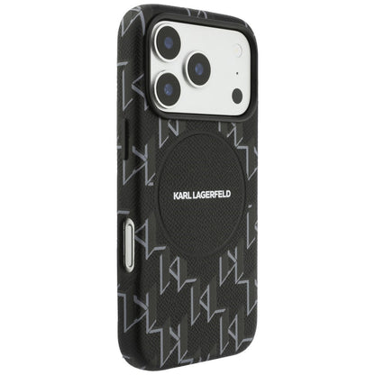 Etui MagSafe dla Apple iPhone 17 Pro, Karl Lagerfeld, logo KL Monogram, Czarne