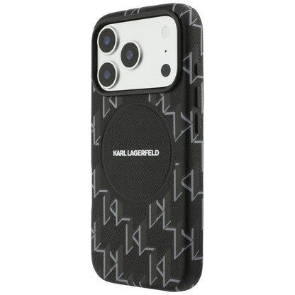 Etui MagSafe dla Apple iPhone 17 Pro, Karl Lagerfeld, logo KL Monogram, Czarne