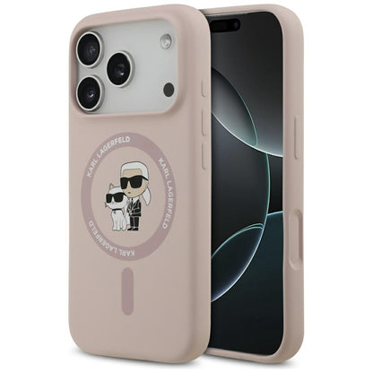 Etui MagSafe dla Apple iPhone 17 Pro, Karl Lagerfeld, Ring Karl & Choupette, Różowy