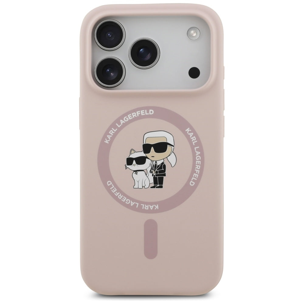 Etui MagSafe dla Apple iPhone 17 Pro, Karl Lagerfeld, Ring Karl & Choupette, Różowy