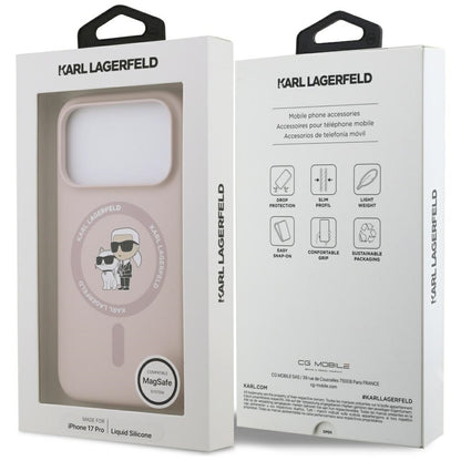 Etui MagSafe dla Apple iPhone 17 Pro, Karl Lagerfeld, Ring Karl & Choupette, Różowy