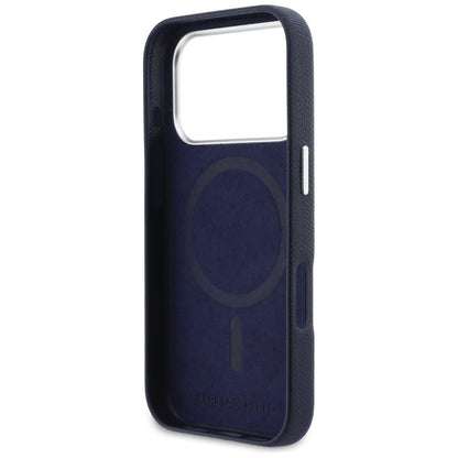 Etui MagSafe dla Apple iPhone 17 Pro, Karl Lagerfeld, Saffiano Karl & Choupette Pins, Niebieskie