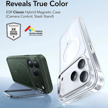 MagSafe Case for Apple iPhone 17 Pro Max, ESR, Classic Hybrid Kickstand, Satin Green