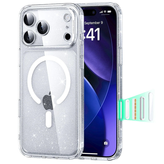 Etui MagSafe dla Apple iPhone 17 Pro Max, ESR, Classic Hybrid Shimmer, Przezroczyste