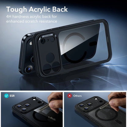 MagSafe Case for Apple iPhone 17 Pro Max, ESR, Classic Hybrid with Screen Protector, Transparent Black