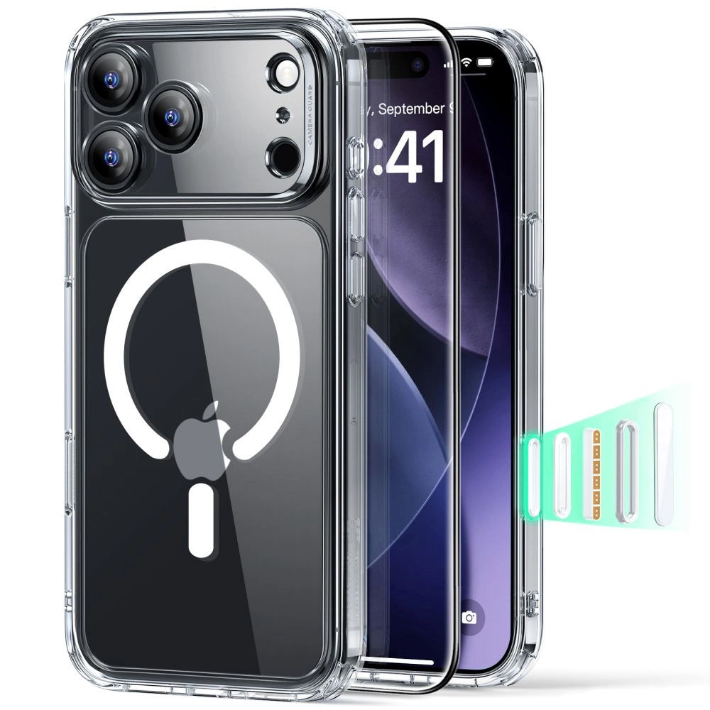 MagSafe Case for Apple iPhone 17 Pro Max, ESR, Classic Hybrid with Screen Protector, Transparent
