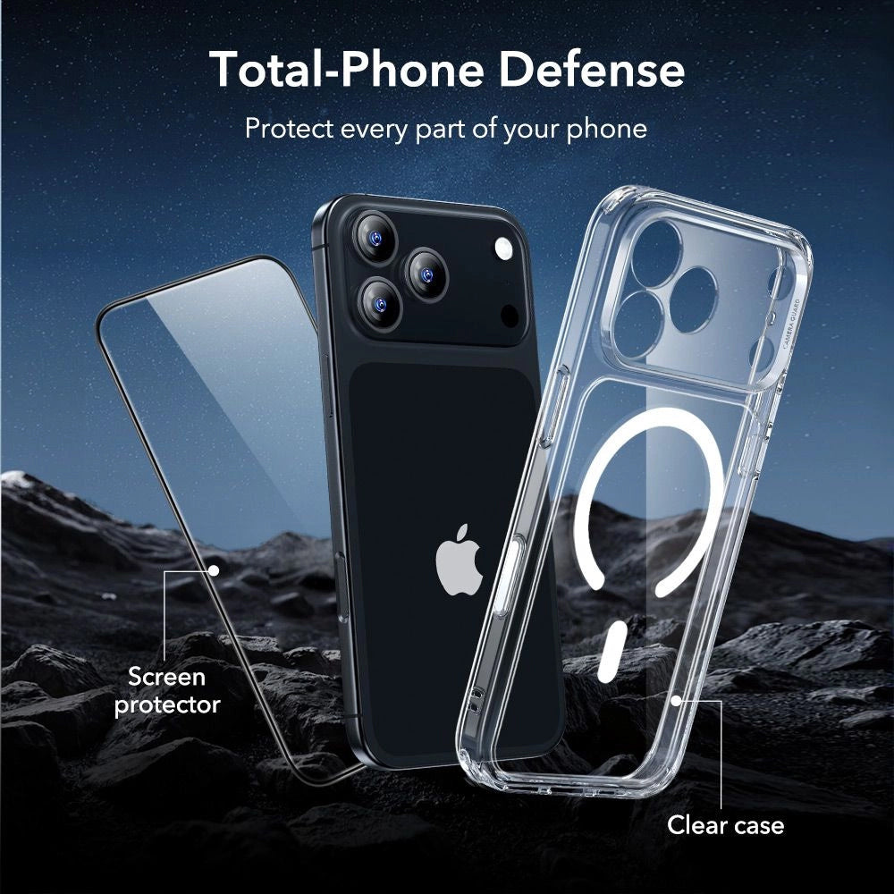 MagSafe Case for Apple iPhone 17 Pro Max, ESR, Classic Hybrid with Screen Protector, Transparent