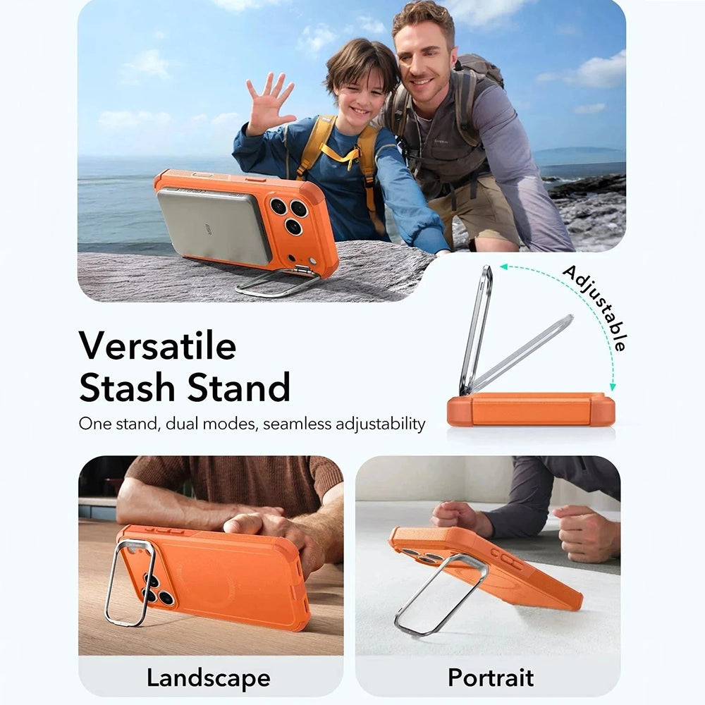 Etui MagSafe dla Apple iPhone 17 Pro Max, ESR, Cyber Armor Kickstand, Pomarańczowe