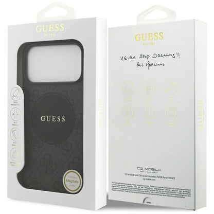 Etui MagSafe dla Apple iPhone 17 Pro Max, Guess, 4G Circle Classic Logo, Czarne