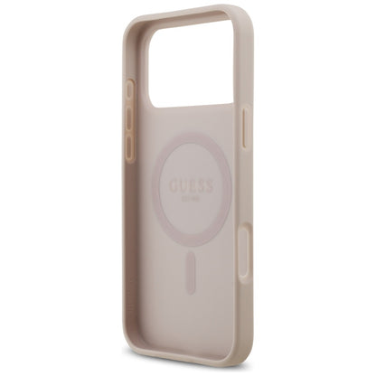 Etui MagSafe dla Apple iPhone 17 Pro Max, Guess, 4G Circle Classic Logo, Różowy