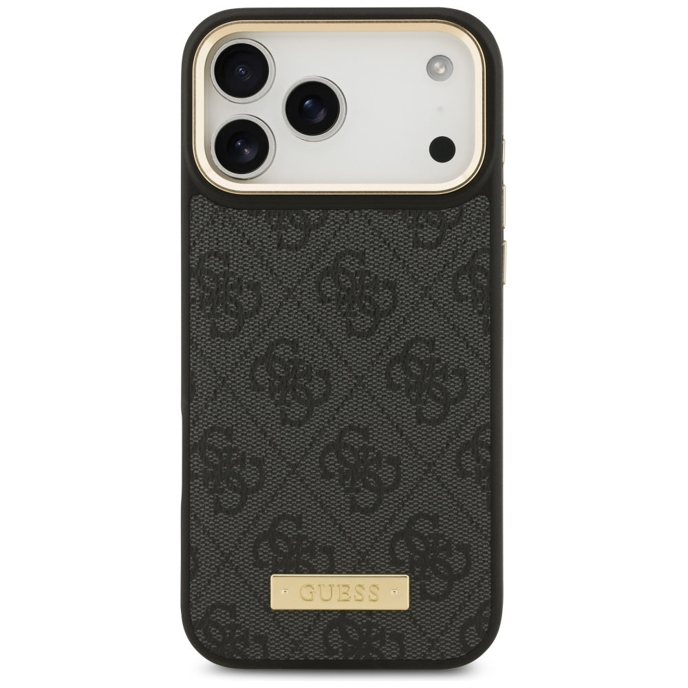 Etui MagSafe dla Apple iPhone 17 Pro Max, Guess, 4G Logo Plate, Czarne