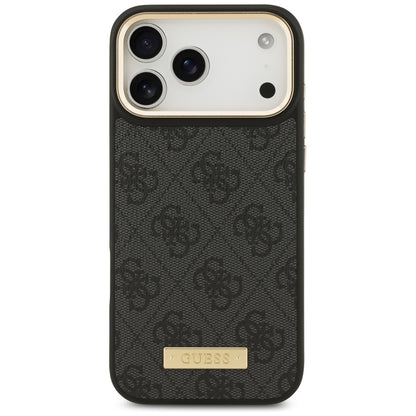 Etui MagSafe dla Apple iPhone 17 Pro Max, Guess, 4G Logo Plate, Czarne
