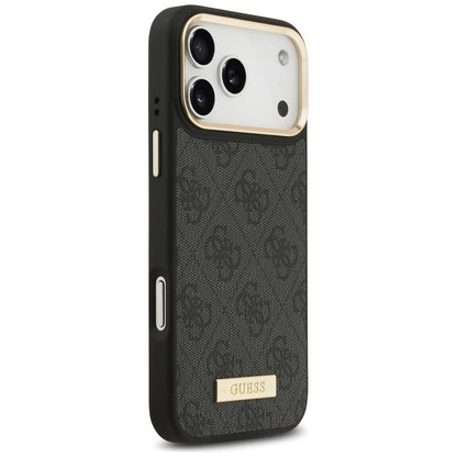 Etui MagSafe dla Apple iPhone 17 Pro Max, Guess, 4G Logo Plate, Czarne