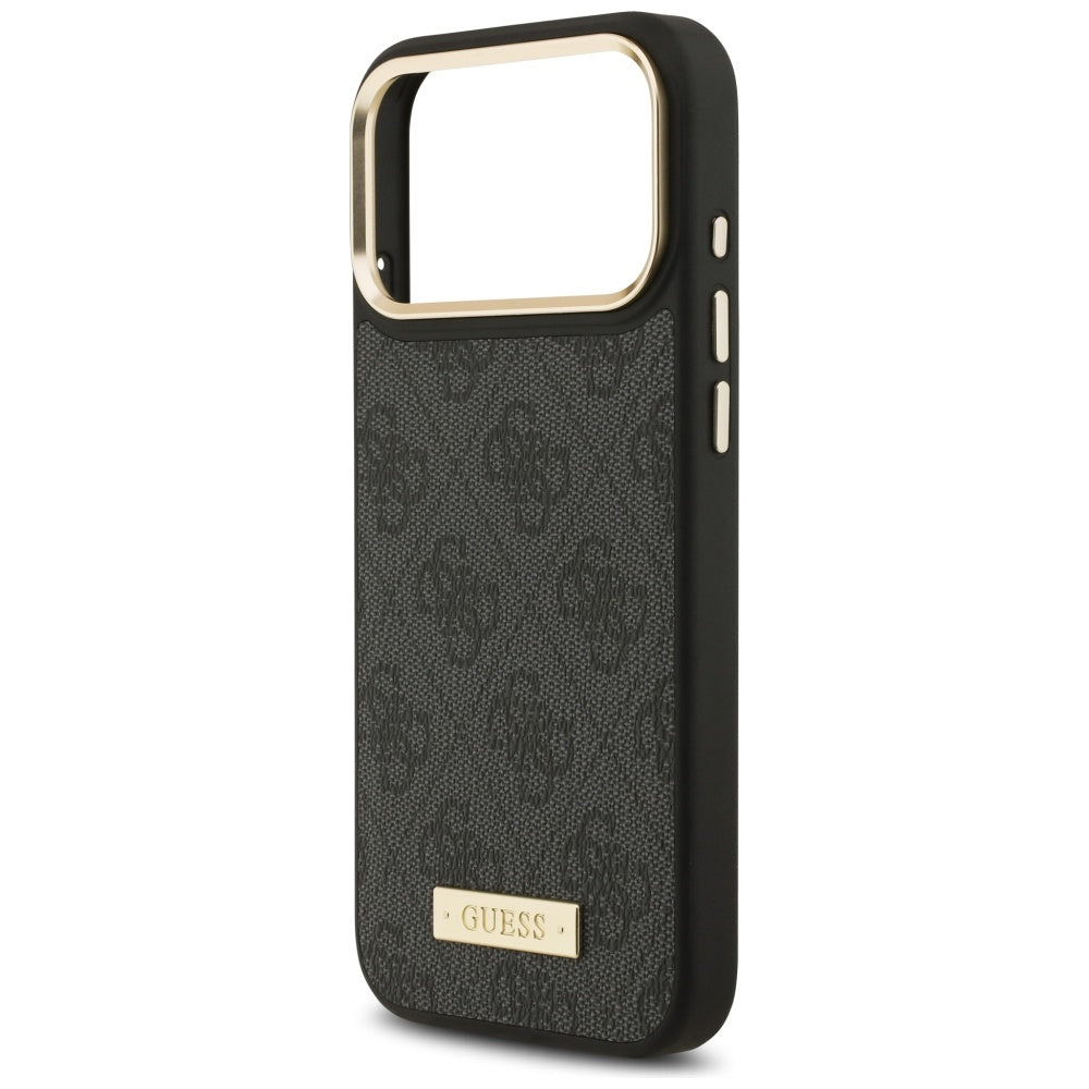 Etui MagSafe dla Apple iPhone 17 Pro Max, Guess, 4G Logo Plate, Czarne