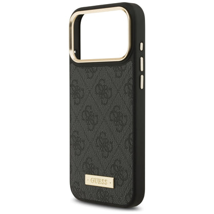 Etui MagSafe dla Apple iPhone 17 Pro Max, Guess, 4G Logo Plate, Czarne