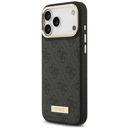 Etui MagSafe dla Apple iPhone 17 Pro Max, Guess, 4G Logo Plate, Czarne