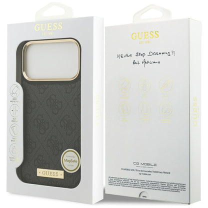 Etui MagSafe dla Apple iPhone 17 Pro Max, Guess, 4G Logo Plate, Czarne