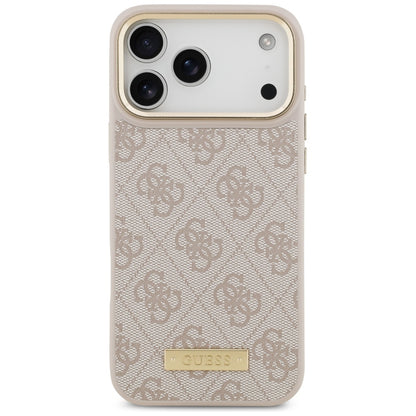 Etui MagSafe dla Apple iPhone 17 Pro Max, Guess, 4G Logo Plate, Różowy