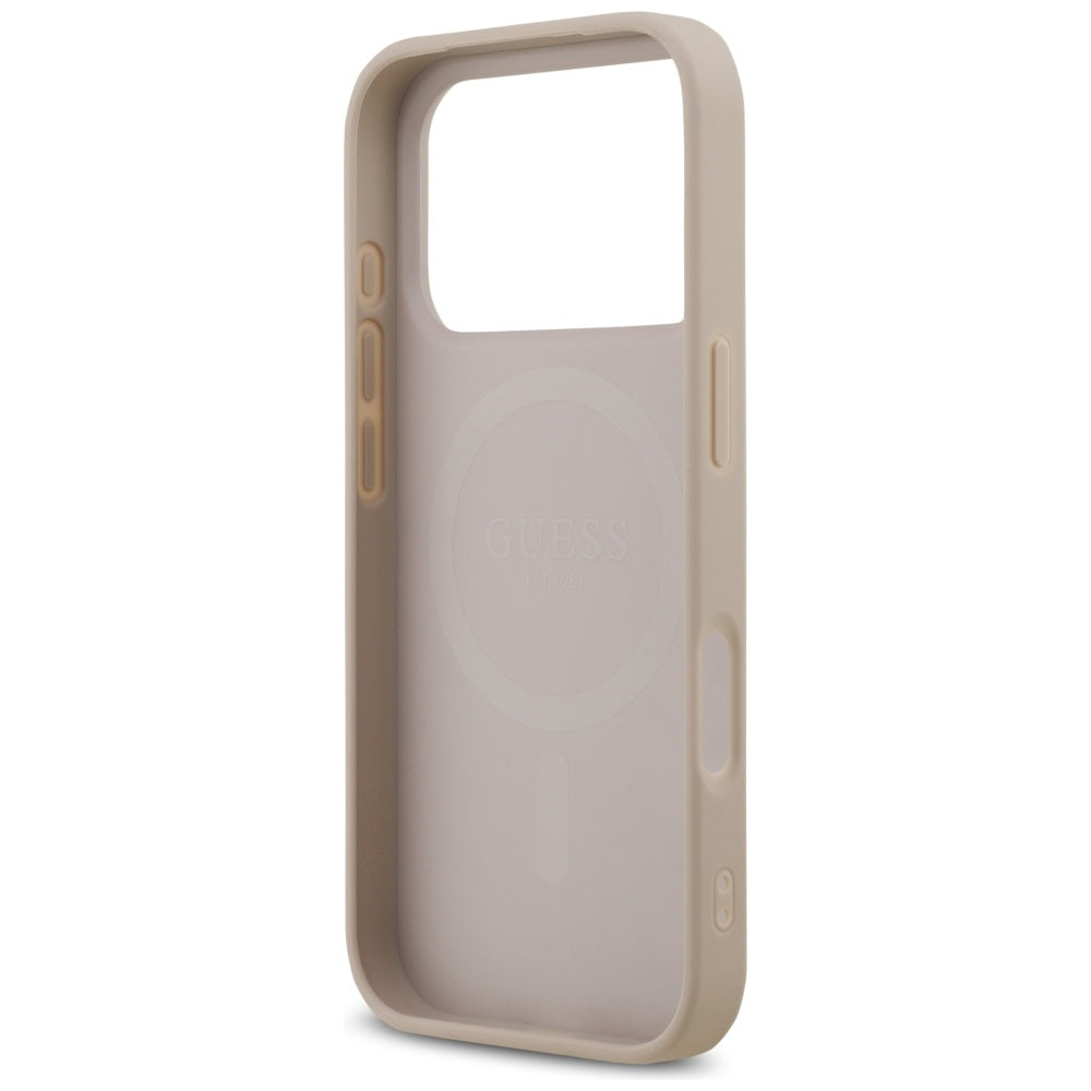 Etui MagSafe dla Apple iPhone 17 Pro Max, Guess, 4G Printed Stripes, Różowy
