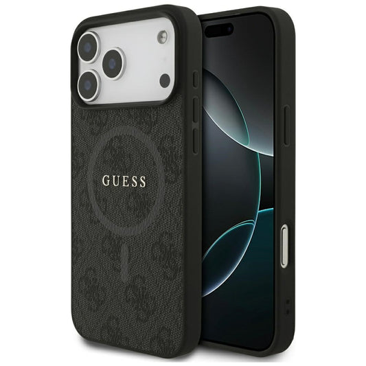 Etui MagSafe dla Apple iPhone 17 Pro Max, Guess, 4G Ring Classic Logo, Czarne