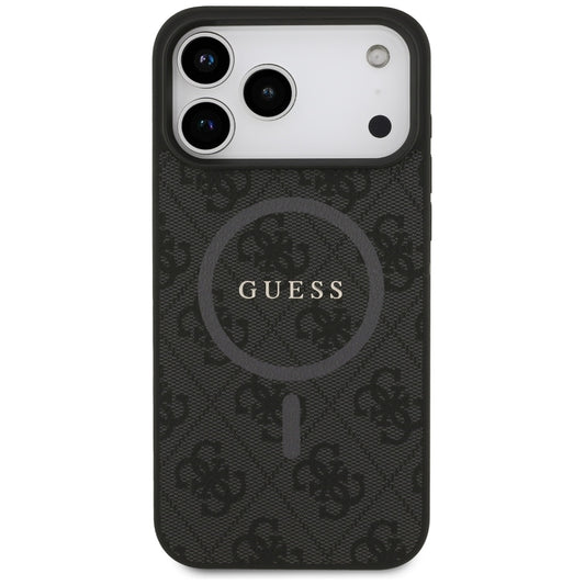 Etui MagSafe dla Apple iPhone 17 Pro Max, Guess, 4G Ring Classic Logo, Czarne