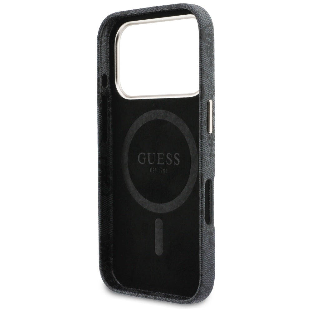 Etui MagSafe dla Apple iPhone 17 Pro Max, Guess, 4G Script Logo, Czarne