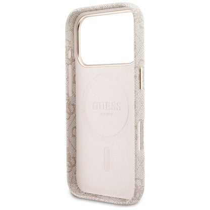 Etui MagSafe dla Apple iPhone 17 Pro Max, Guess, 4G Script Logo, Różowy