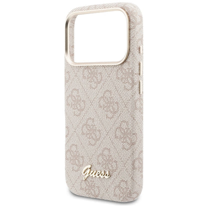 Etui MagSafe dla Apple iPhone 17 Pro Max, Guess, 4G Script Logo, Różowy