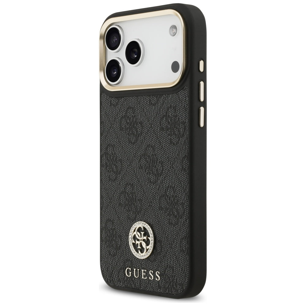 Etui MagSafe dla Apple iPhone 17 Pro Max, Guess, 4G Strass Logo, Czarne