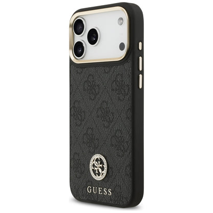 Etui MagSafe dla Apple iPhone 17 Pro Max, Guess, 4G Strass Logo, Czarne