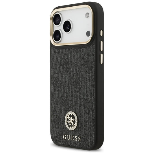 Etui MagSafe dla Apple iPhone 17 Pro Max, Guess, 4G Strass Logo, Czarne