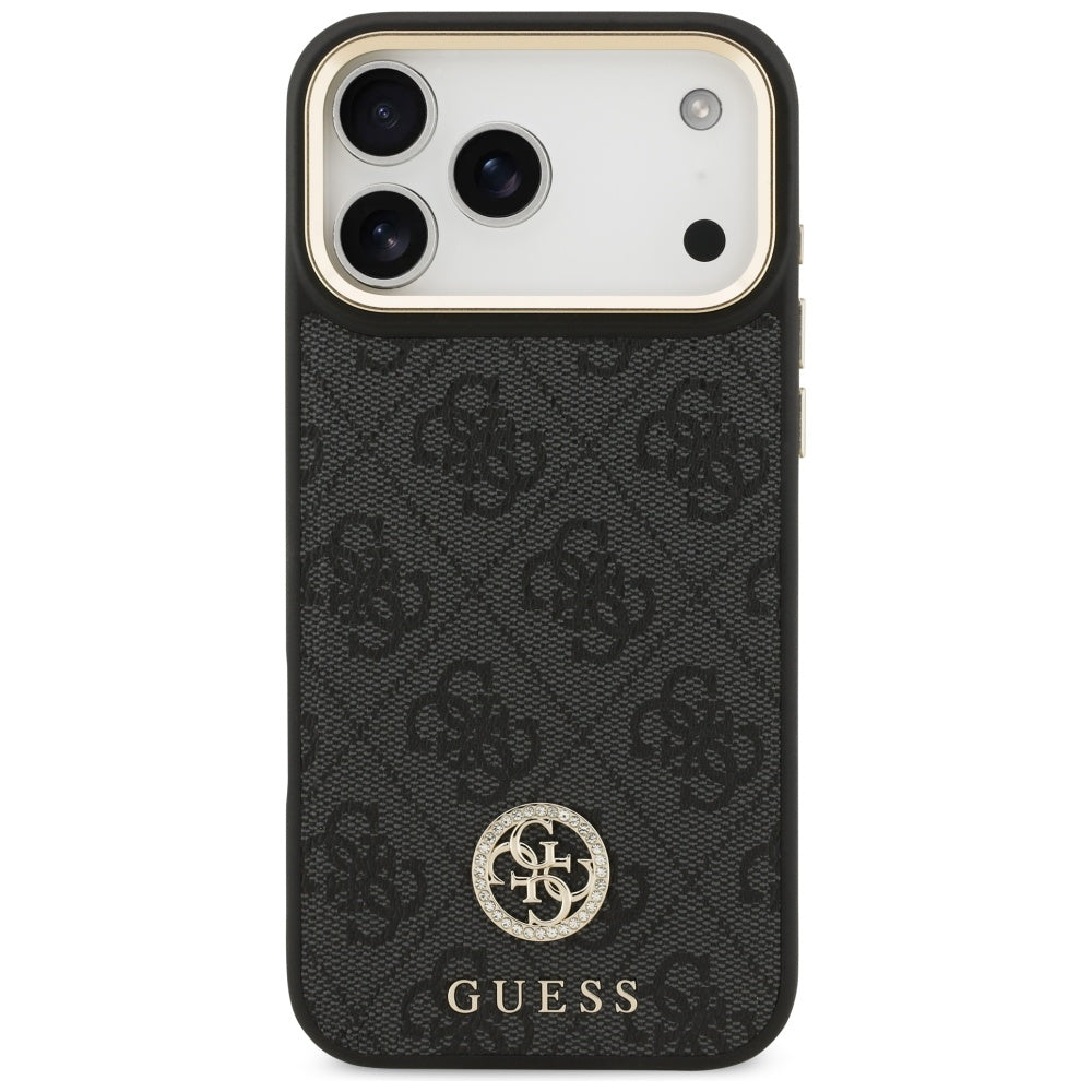 Etui MagSafe dla Apple iPhone 17 Pro Max, Guess, 4G Strass Logo, Czarne