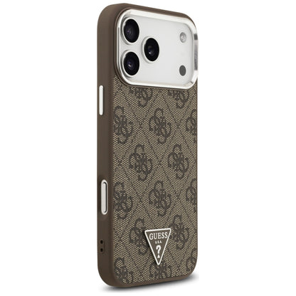 Etui MagSafe dla Apple iPhone 17 Pro Max, Guess, logo 4G Triangle, brązowy