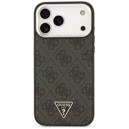 Etui MagSafe dla Apple iPhone 17 Pro Max, Guess, 4G Triangle Logo, Czarne Srebrne