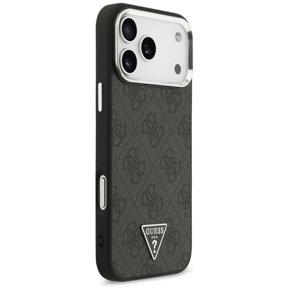 Etui MagSafe dla Apple iPhone 17 Pro Max, Guess, 4G Triangle Logo, Czarne Srebrne