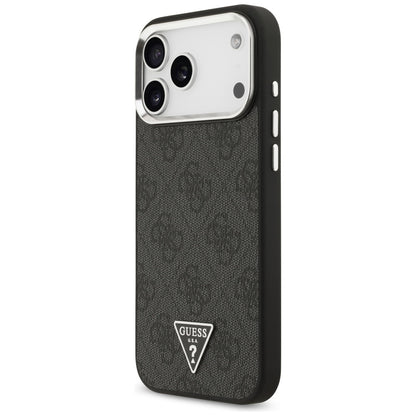 Etui MagSafe dla Apple iPhone 17 Pro Max, Guess, 4G Triangle Logo, Czarne Srebrne