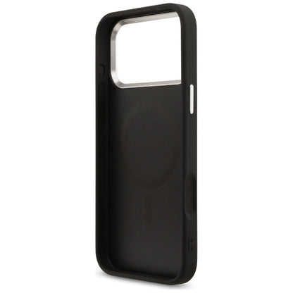 Etui MagSafe dla Apple iPhone 17 Pro Max, Guess, 4G Triangle Logo, Czarne Srebrne