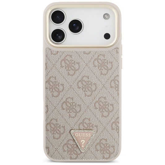 Etui MagSafe dla Apple iPhone 17 Pro Max, Guess, 4G Triangle Logo with Big Strap, Różowy