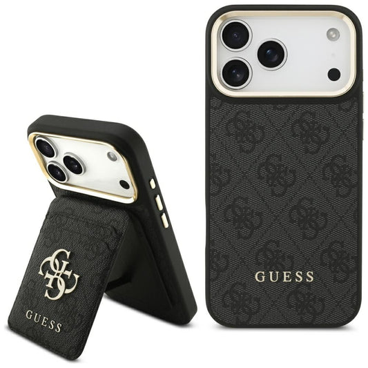 Etui MagSafe dla Apple iPhone 17 Pro Max, Guess, Cardslot 4G, Czarne