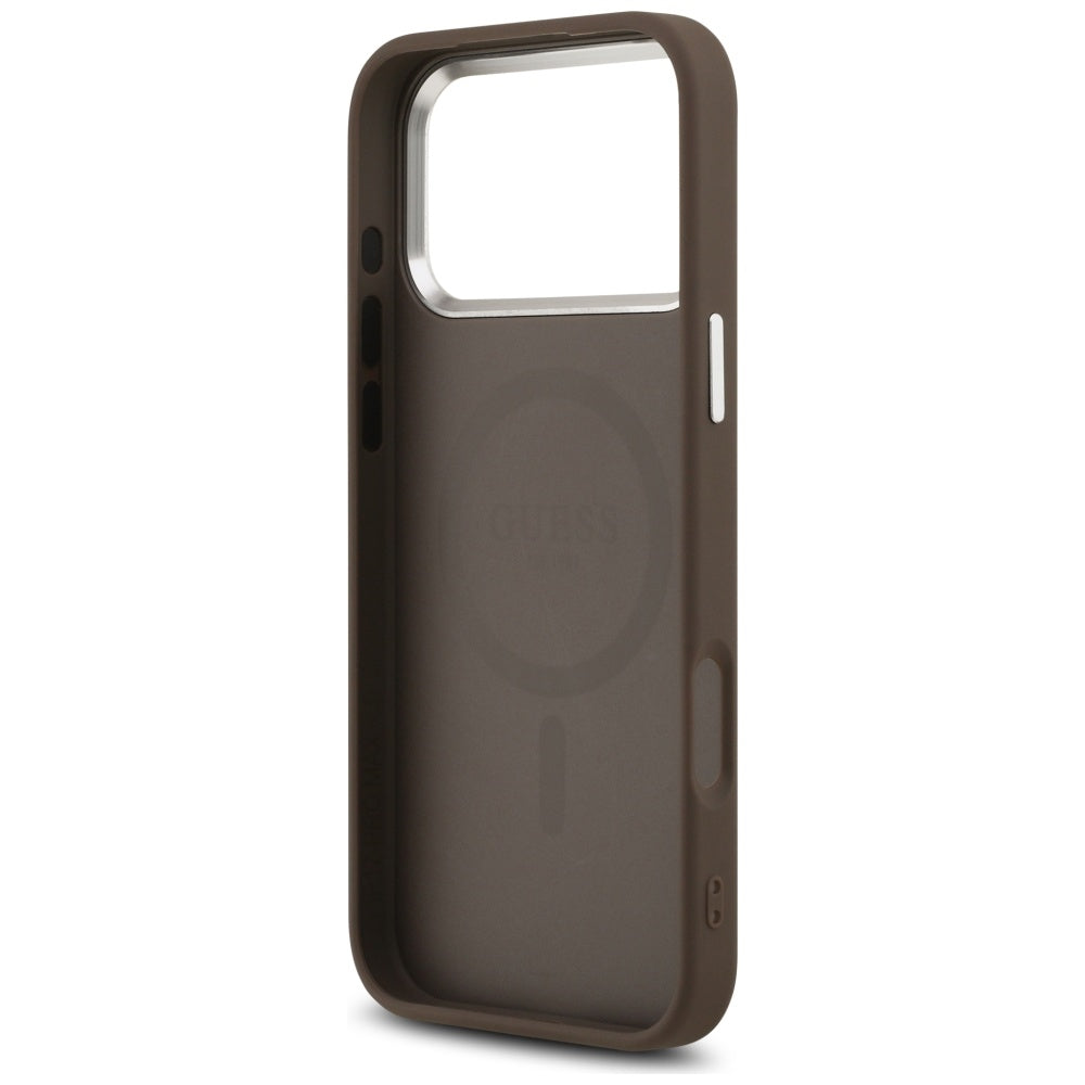 Etui MagSafe dla Apple iPhone 17 Pro Max, Guess, Classic Logo, Brązowy