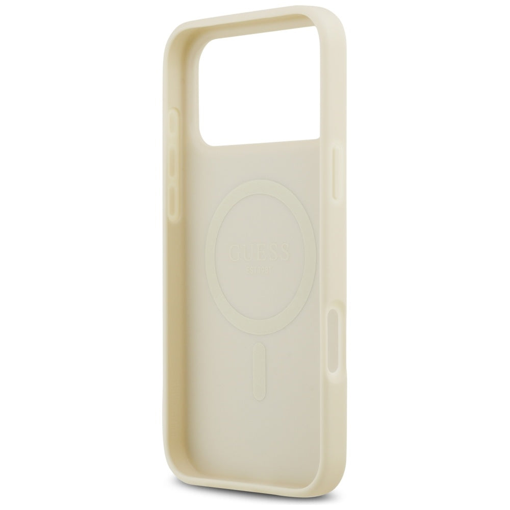 Etui MagSafe dla Apple iPhone 17 Pro Max, Guess, Croco Triangle Logo, Złote